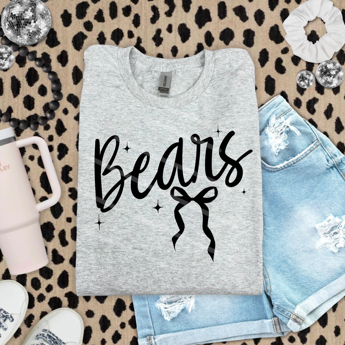 Bears Mascot with Black Bow scarlow 110215 DTF transfer