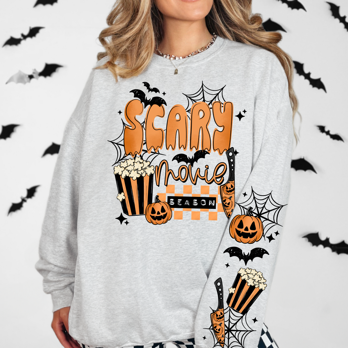 Scary movie season black (csc) (front only) DTF Transfer