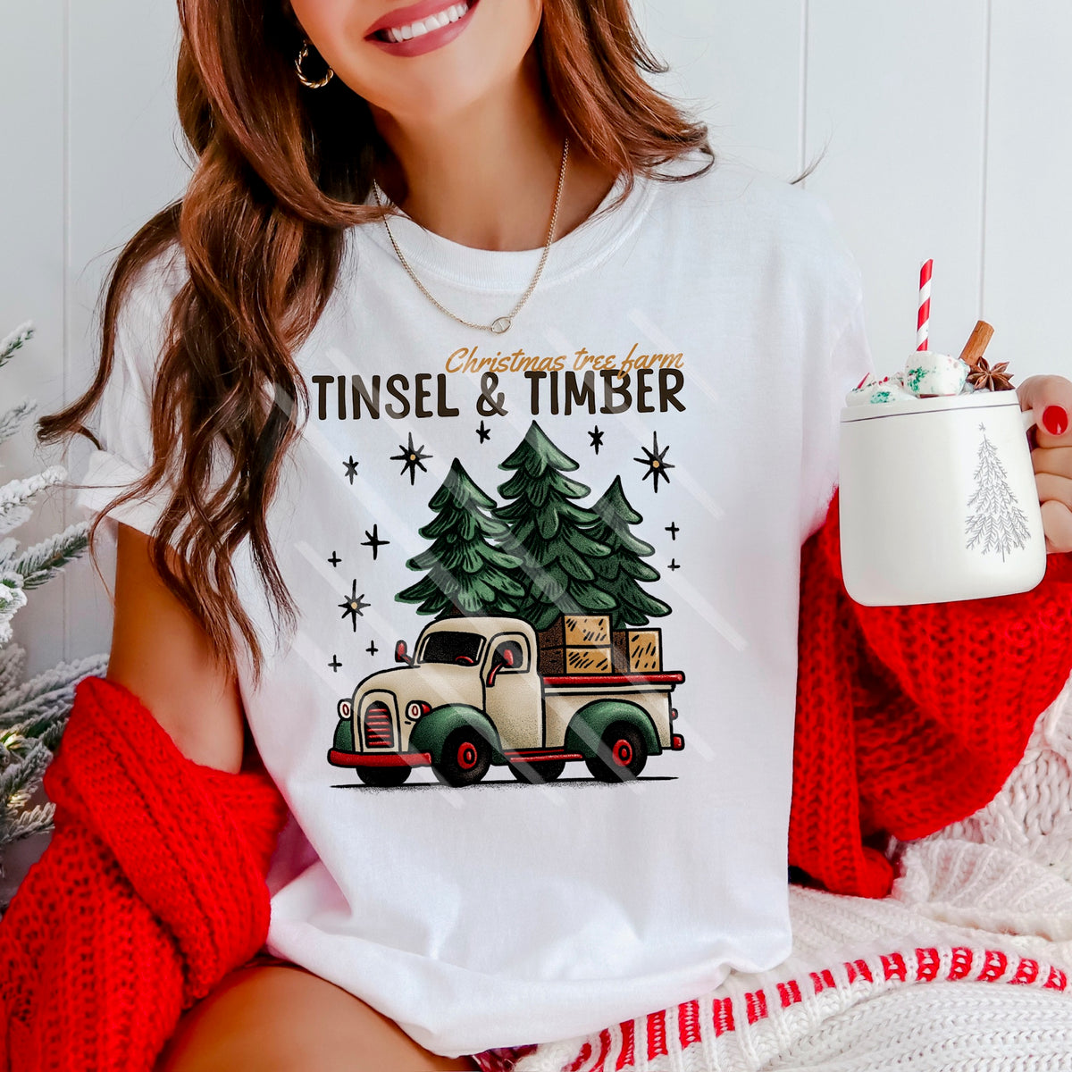 Tree Farm Tinsel and Timber 114158 DTF transfer