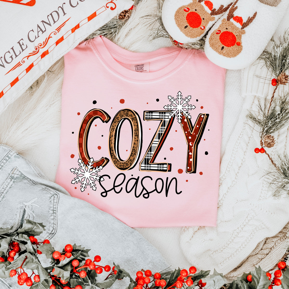Cozy season winter with snowflakes (CSC) DTF Transfer