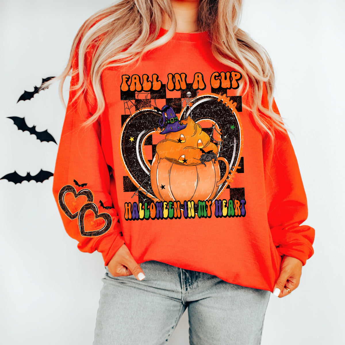Fall in a cup halloween in my heart 30300 DTF transfers