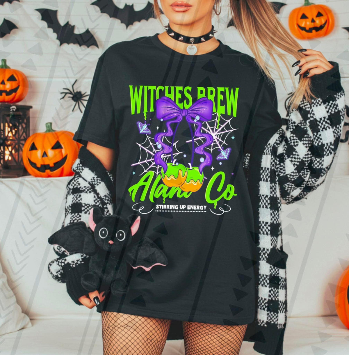 Witch Brew Energy Drink Purple Bow TGG DTF transfer