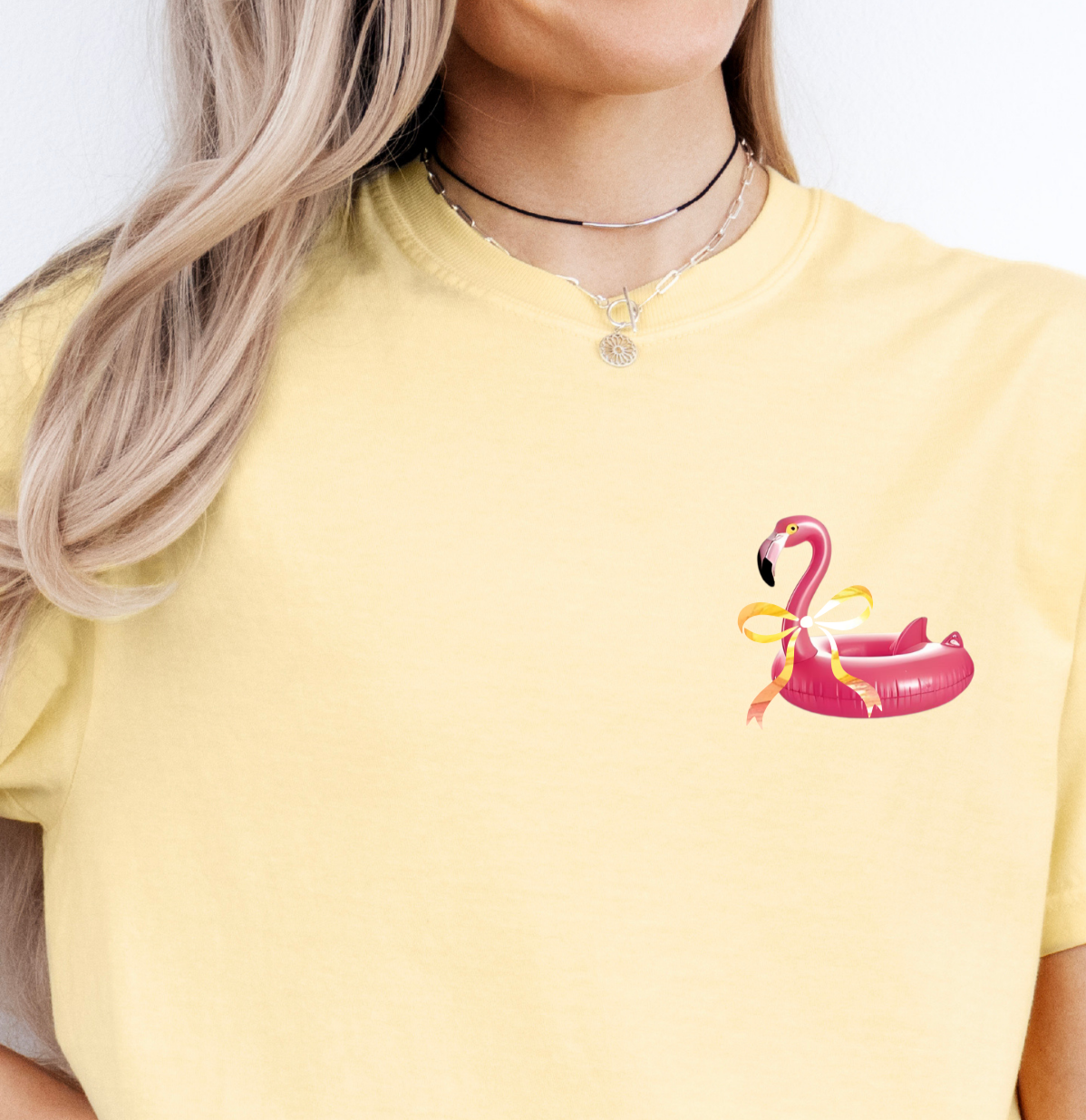 Pink Flamingo Floatie POCKET (CSG) 105046 DTF transfer