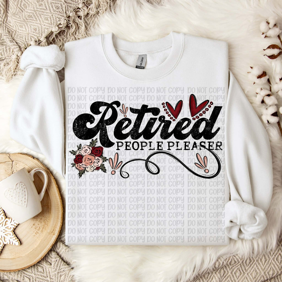 Retired people pleaser (black) (VP) DTF Transfer