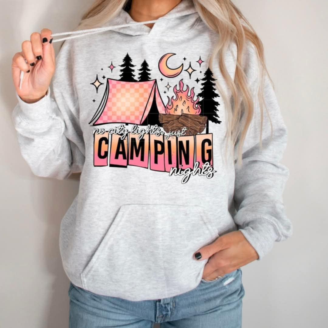 No city lights just camping nights  (CSC) 96328 DTF transfer