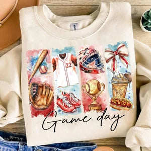 Game day baseball rectangles 85860 DTF transfer