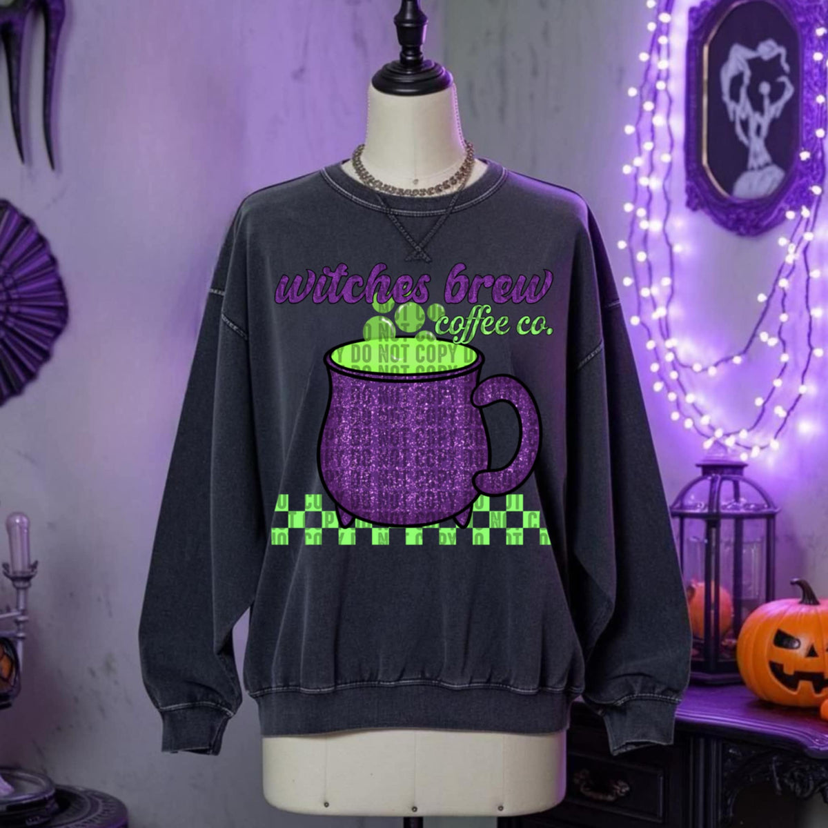 Witches Brew Coffee cauldron mug (lane) DTF transfer