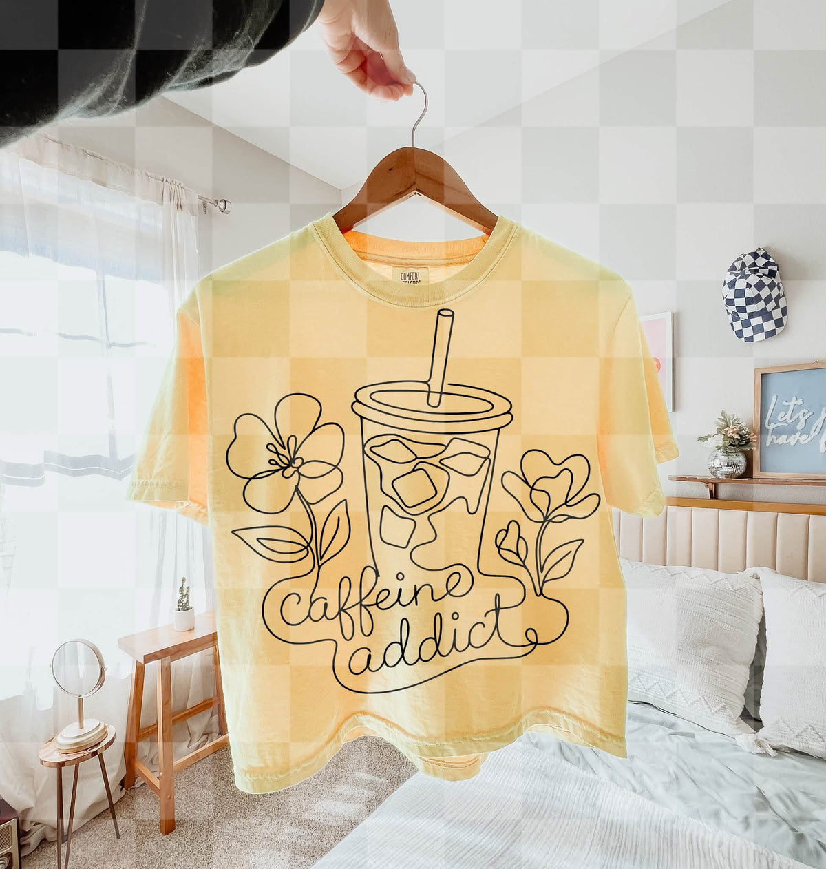 caffeine addict line art (lyttle) DTF Transfer