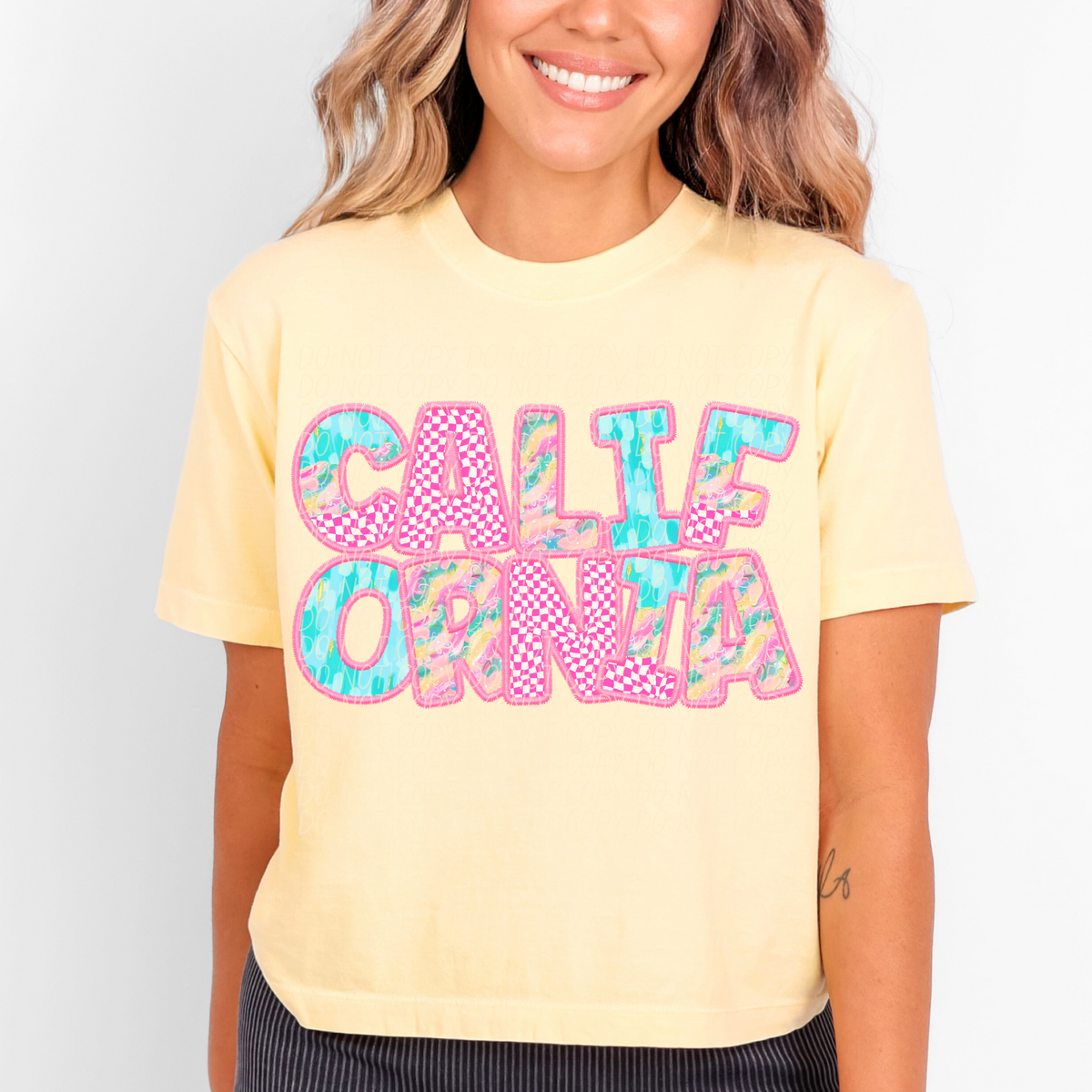 California spring checkered (CITY) DTF transfer