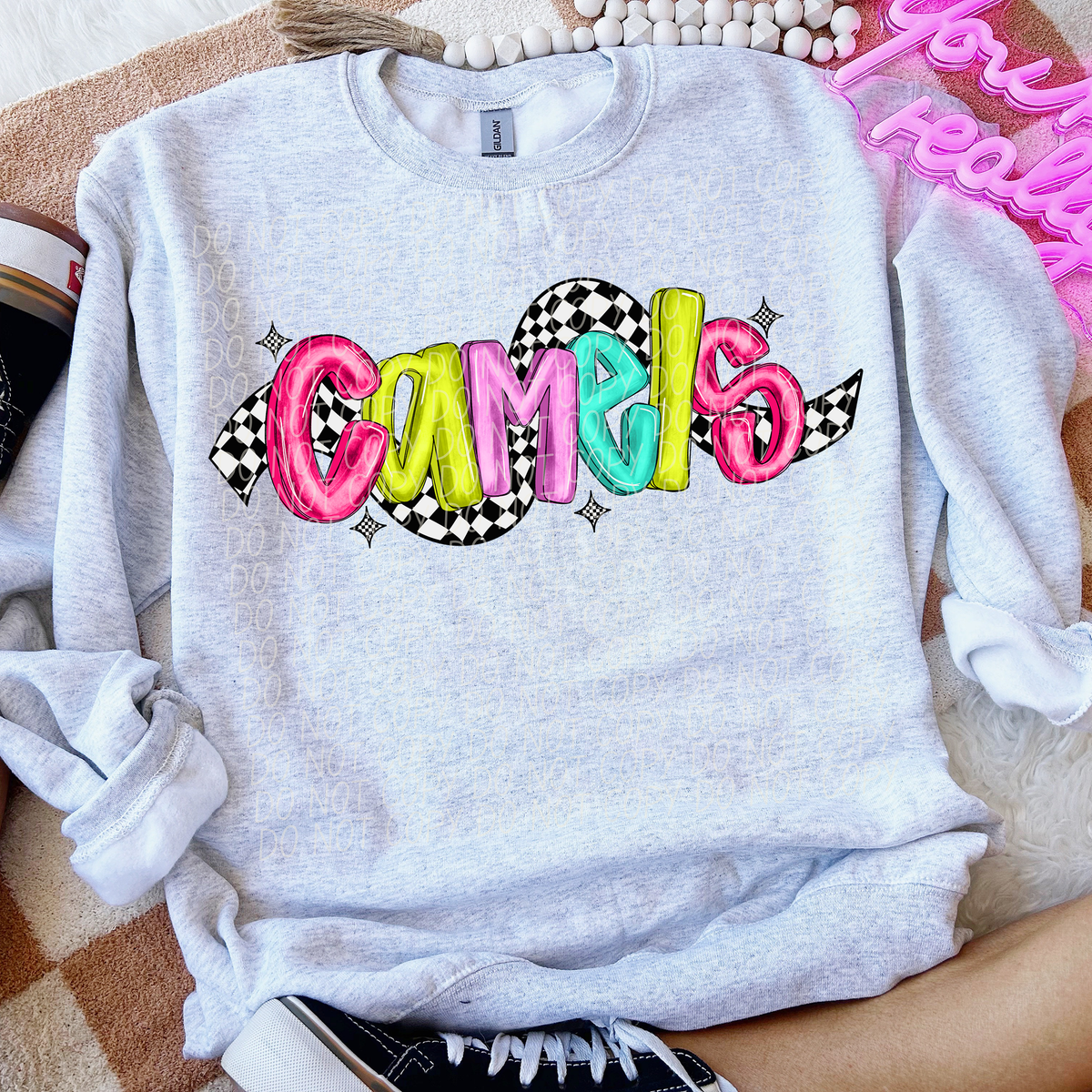 Camels Colorful Checker 74143 DTF Transfer