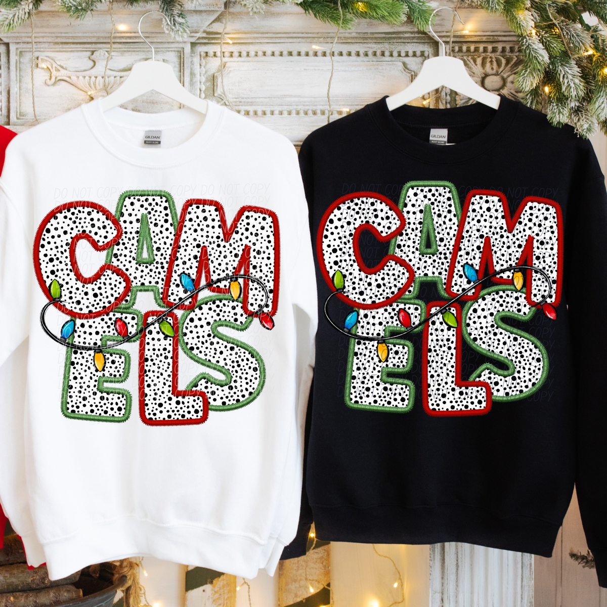 Camels Christmas Light Mascots (City) DTF Transfer