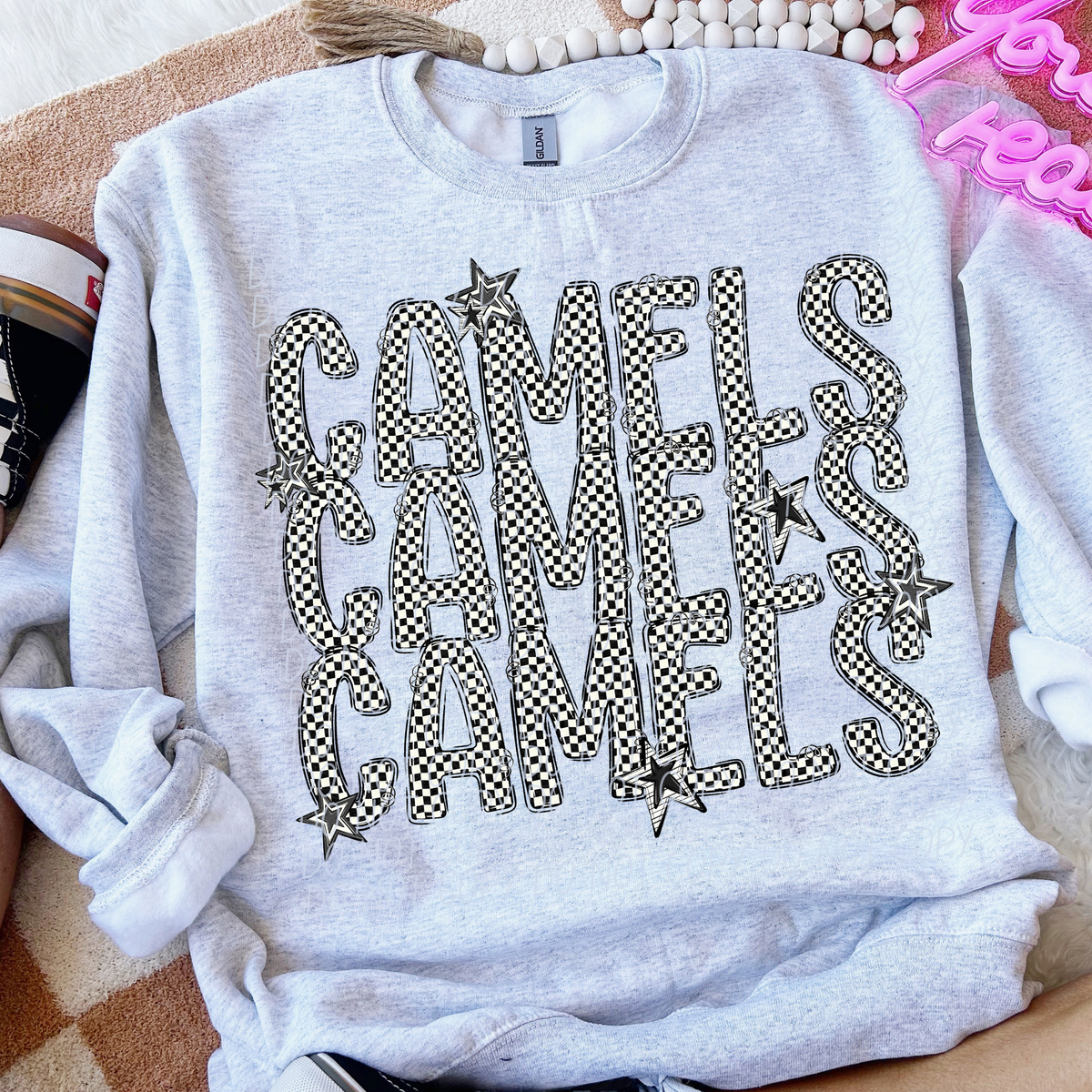 Camels checker star stacked (City)DTF transfer
