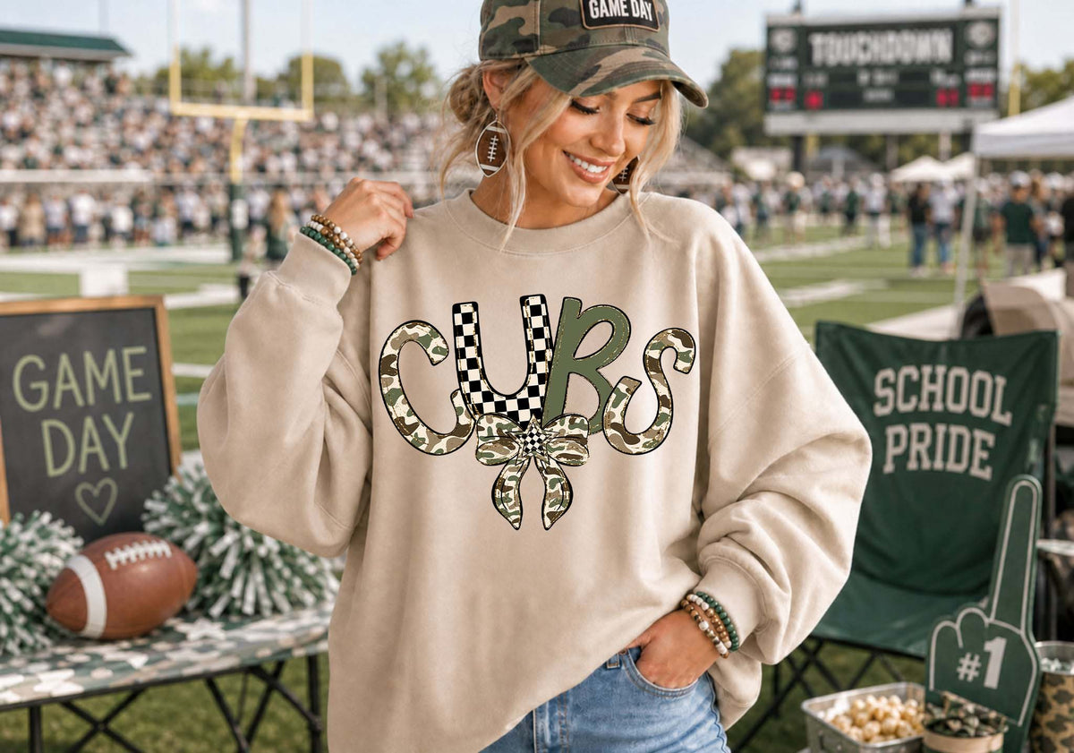 Cubs Camo with Bow (S&G) DTF Transfer