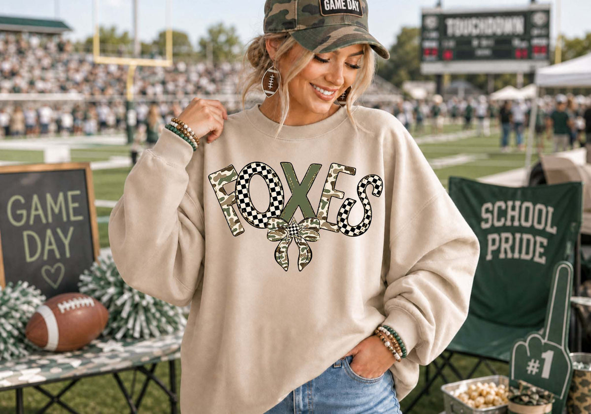 Foxes Camo with Bow (S&G) DTF Transfer