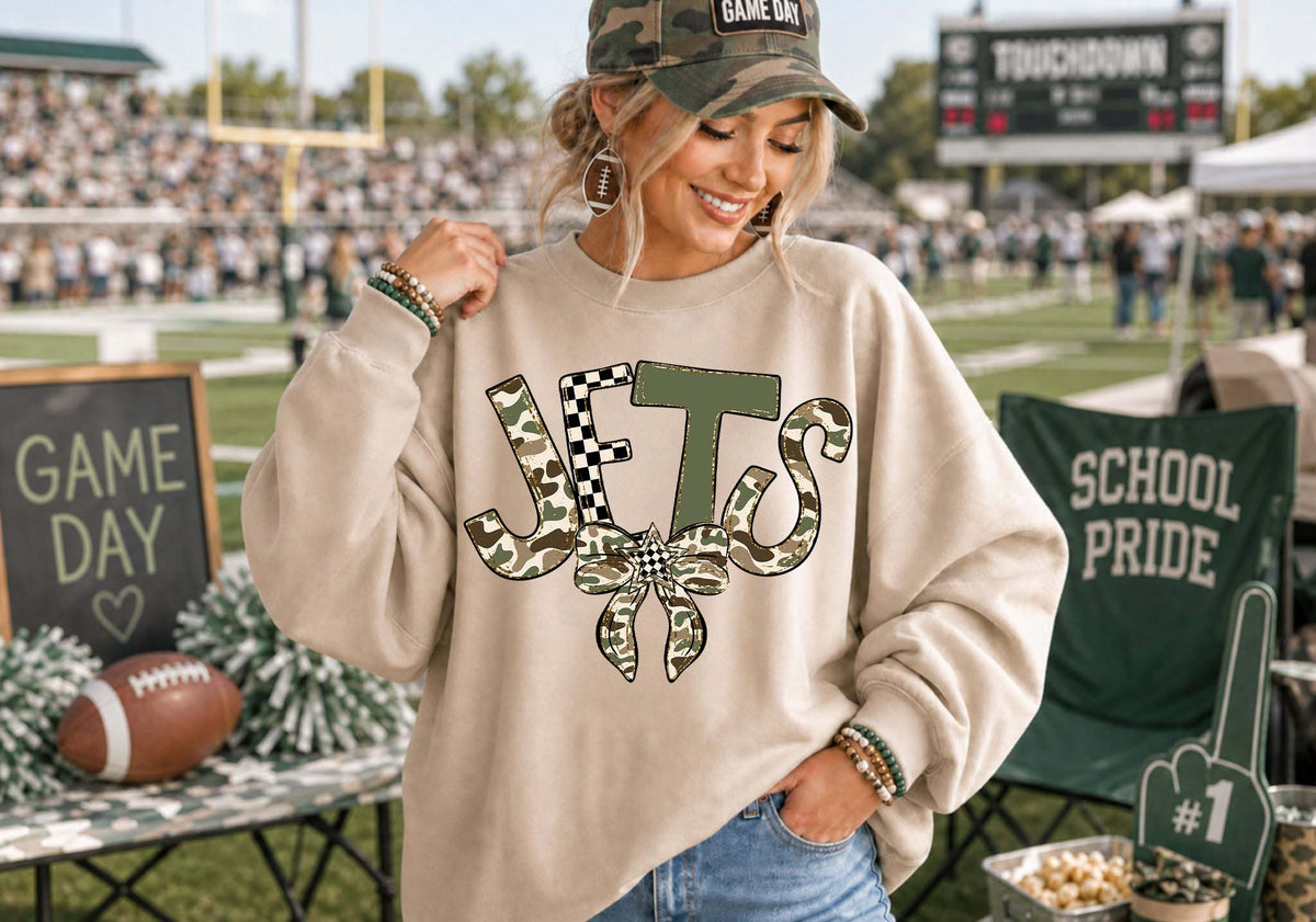 Jets Camo with Bow (S&G) DTF Transfer