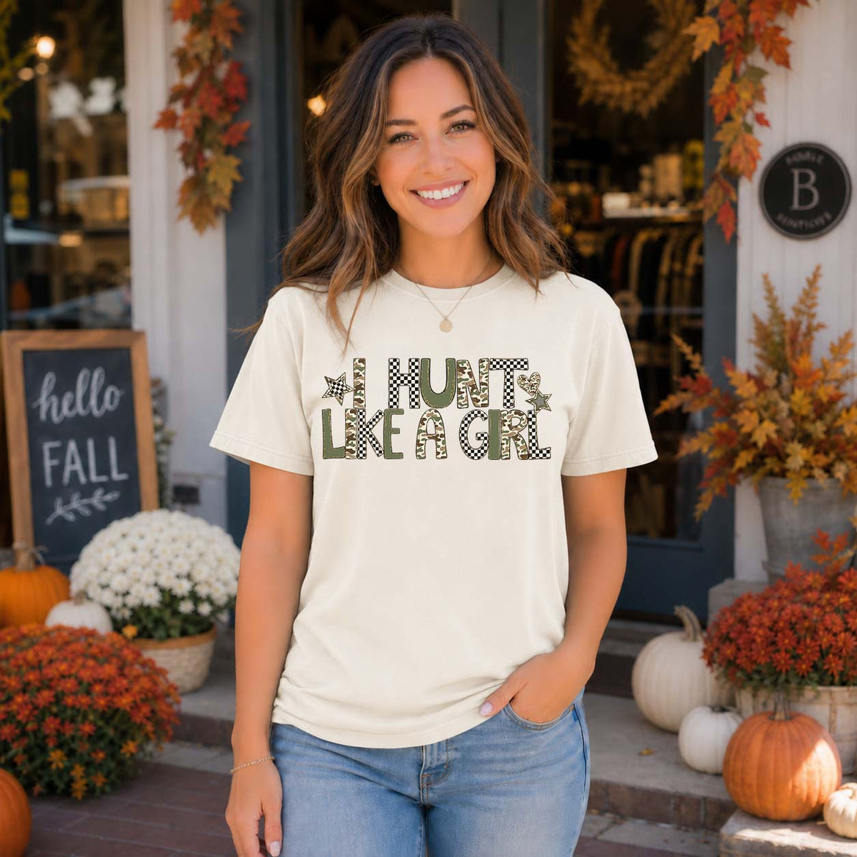 I hunt like a girl camo (S&G) DTF Transfer