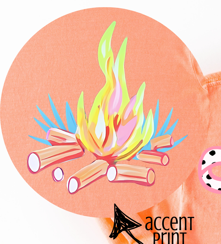 Colorful Camp Fire POCKET(CSG) 105076 DTF transfer