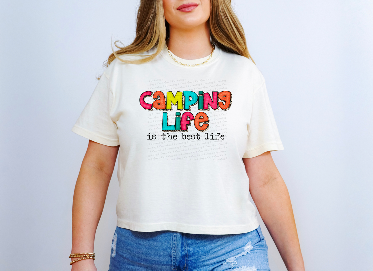 Camping Life Is The Best Life Half Leopard Font 116144 DTF Transfer