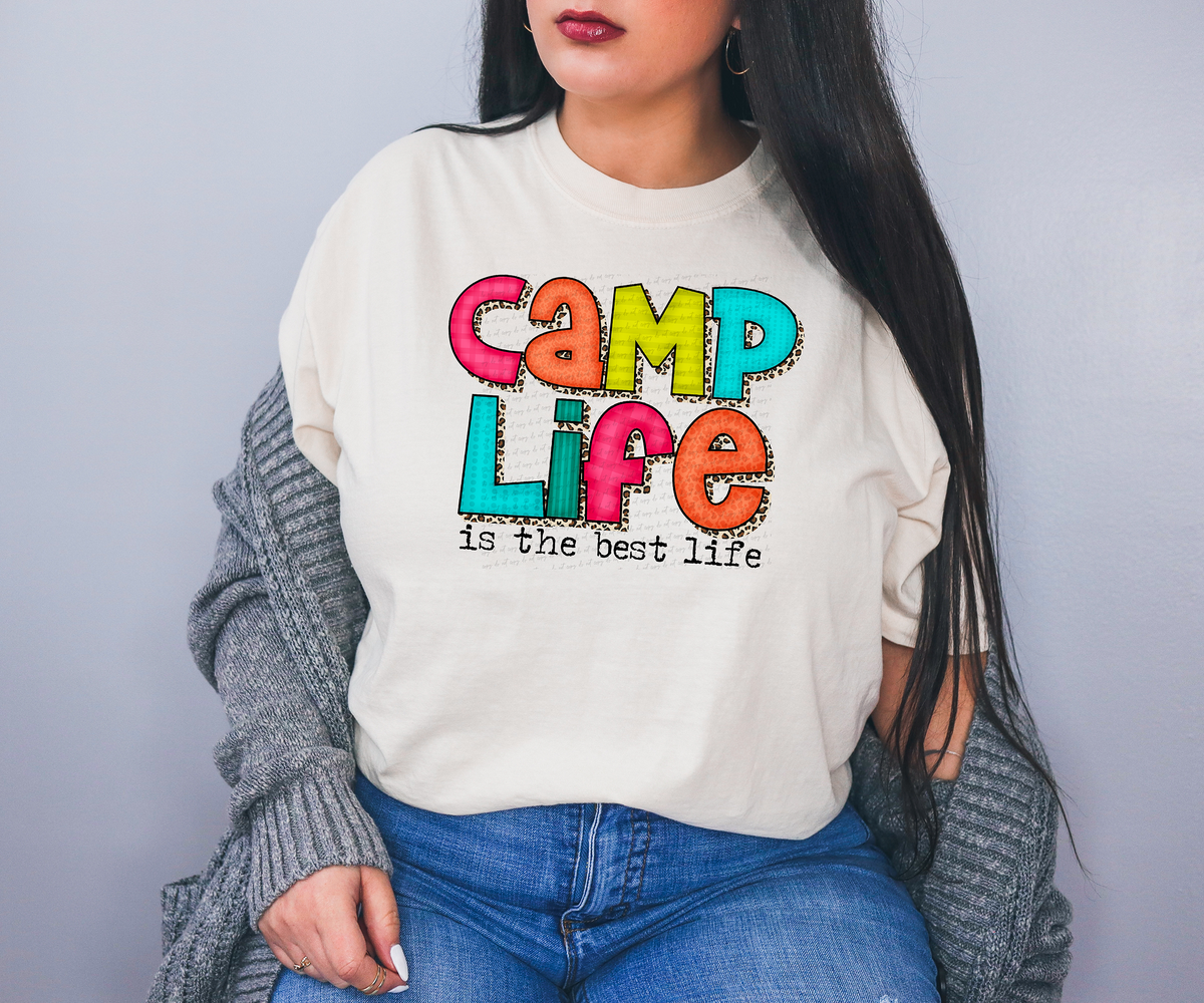 Camp Life Is The Best Life Half Leopard Font 116142 DTF Transfer