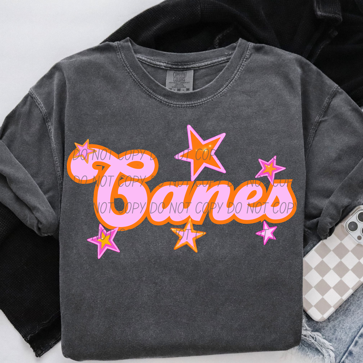 canes pink orange stars (city) DTF transfer