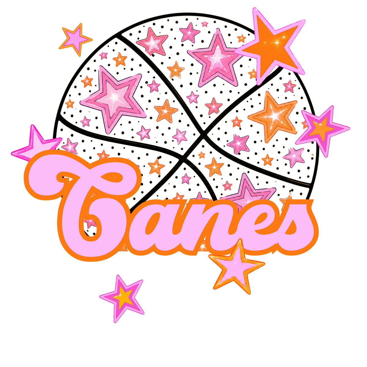 canes pink basketball (city) DTF transfer
