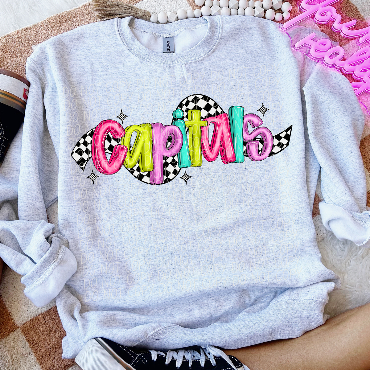Capitals Colorful Checker 74145 DTF Transfer