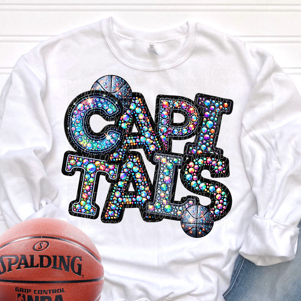 Capitals Basketball Rhinestone (CITY) 66500 DTF transfer