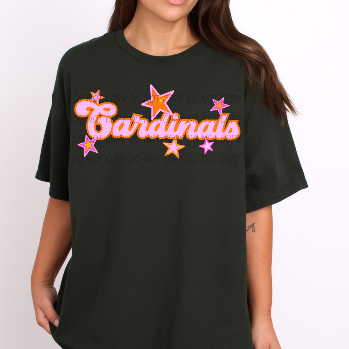 cardinals pink orange stars (city) DTF transfer