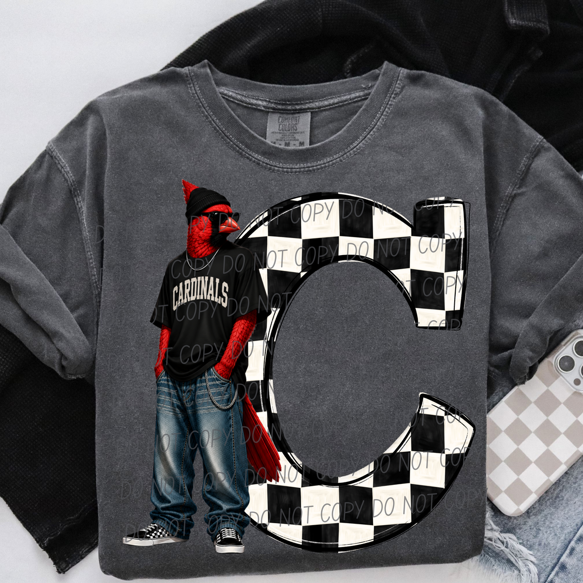 Cardinals sideline sweatshirt mascots (City) DTF Transfer