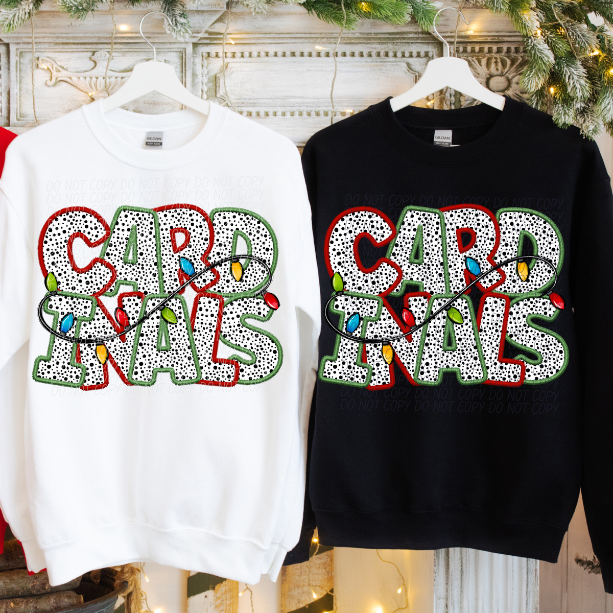 Cardinals Christmas Light Mascots (City) DTF Transfer