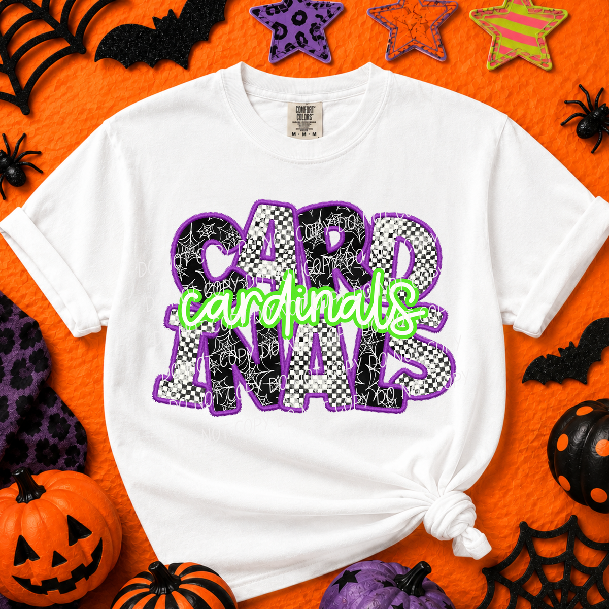 Cardinals-Purple/Green Halloween Font (CITY) DTF Transfer