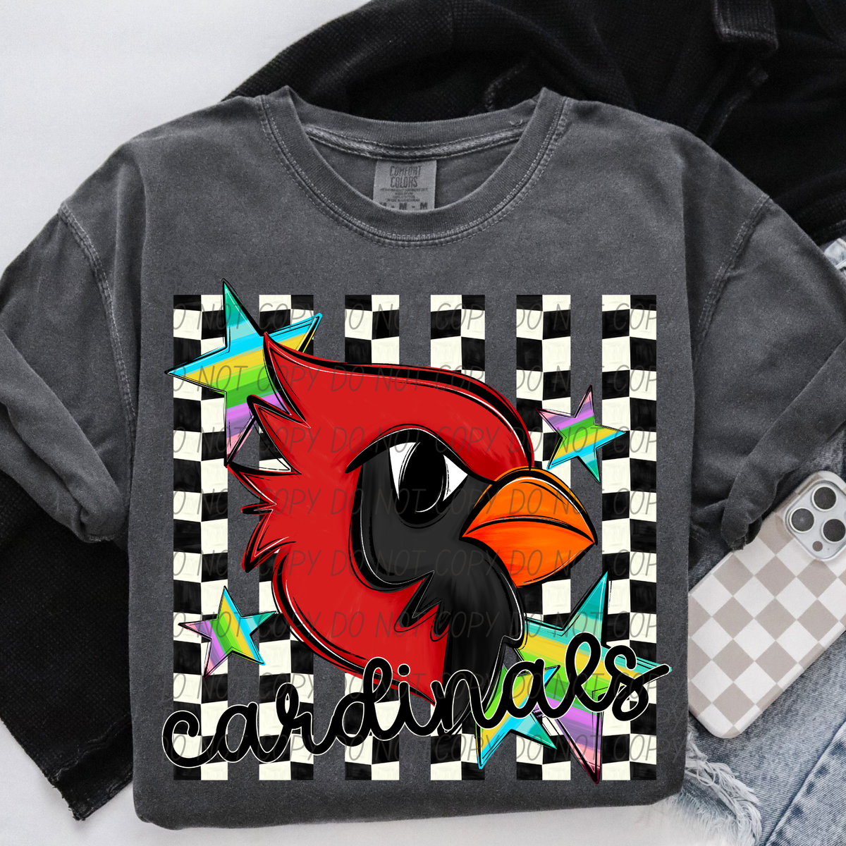 Cardinals checker stripes (City) DTF Transfer