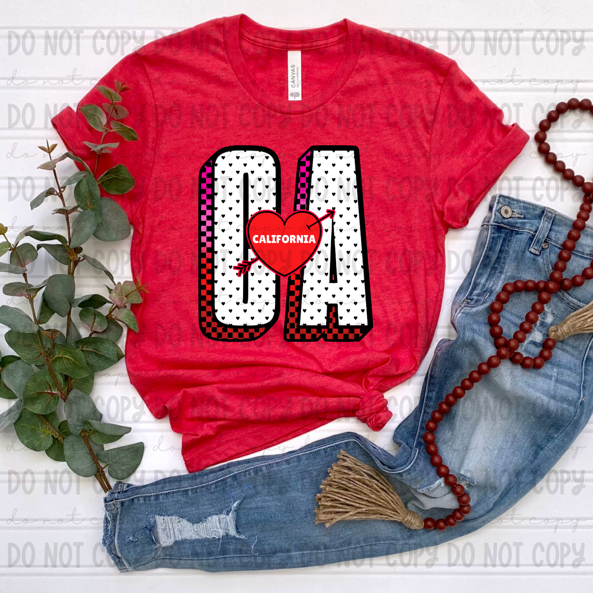 California CA red (Revel) DTF transfer