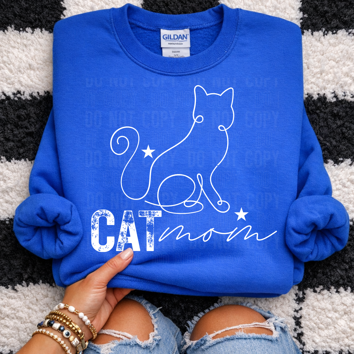 Cat mom white (SBB) Sunday Special DTF transfer
