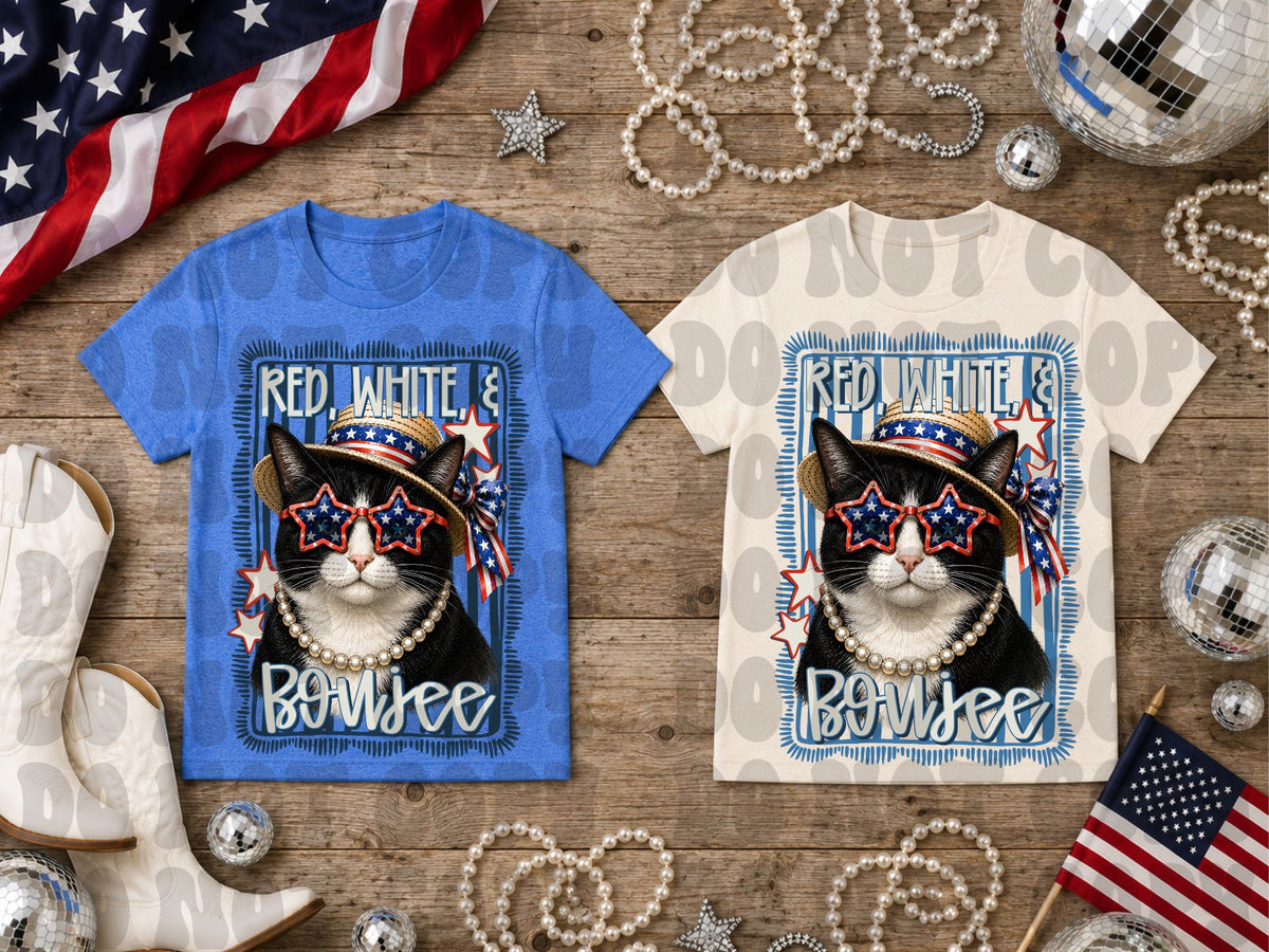 Red white & boujee cat (Renewed) DTF Transfer