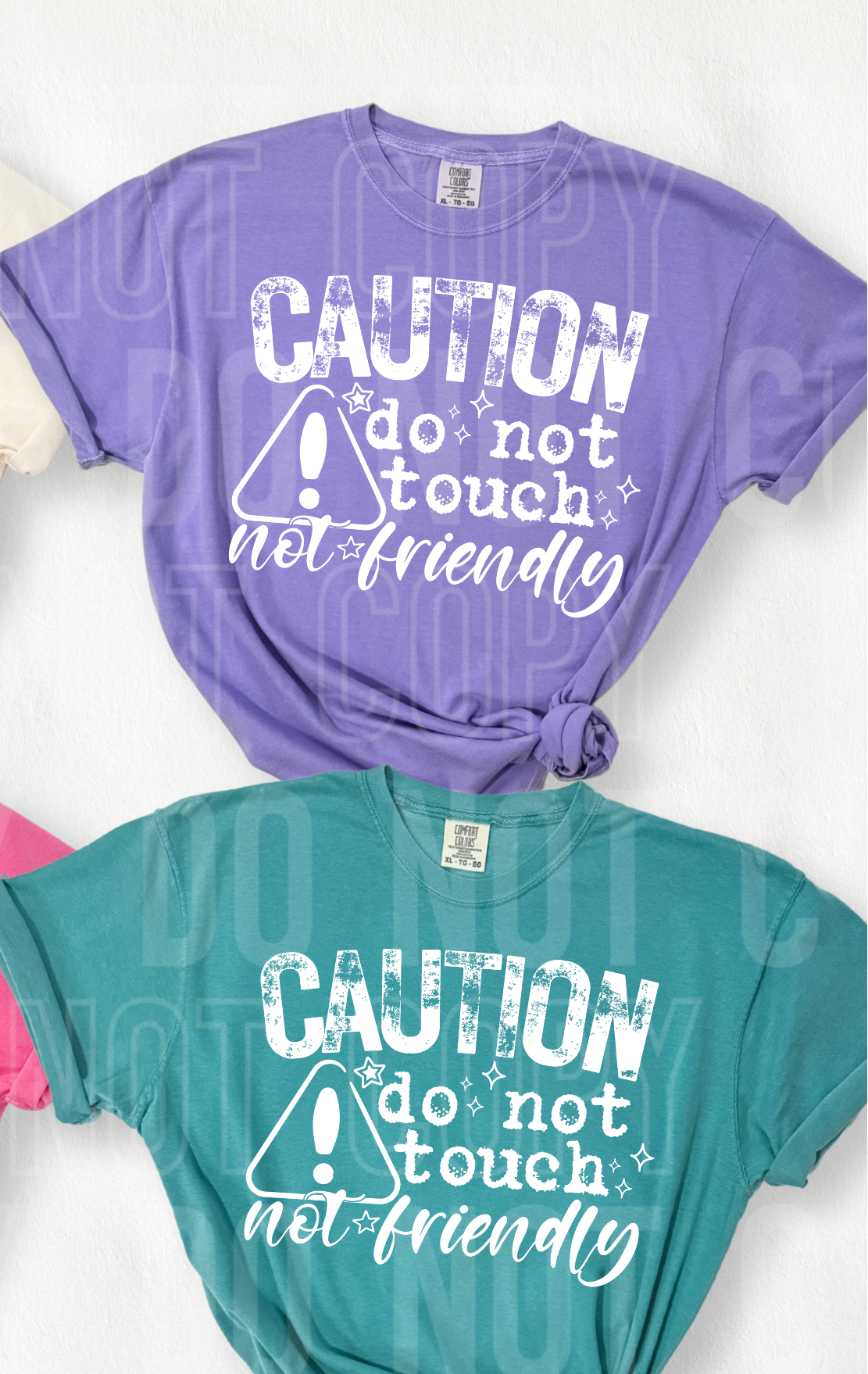 Caution do not touch WHITE (SBB) DTF Transfer
