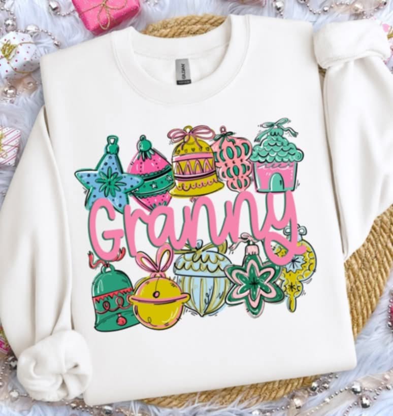 Granny ornaments (s&g) DTF transfer