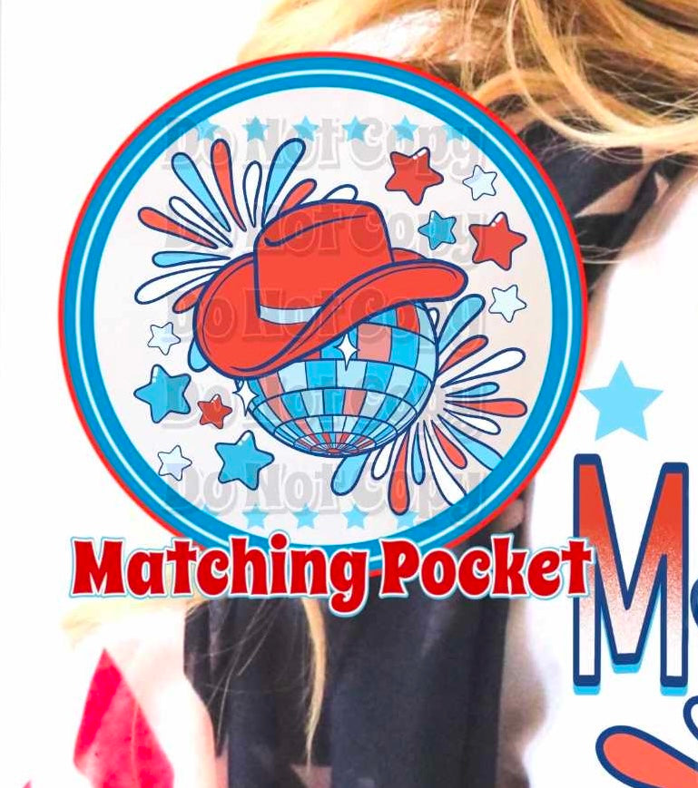 DISCO BALL POCKET Make America Cowboy SUPRIMA 30061 DTF transfer