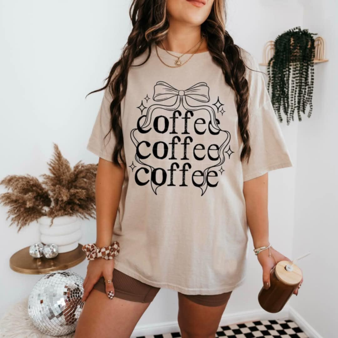 Coffee stacked black font (CSC) 95240 DTF transfer