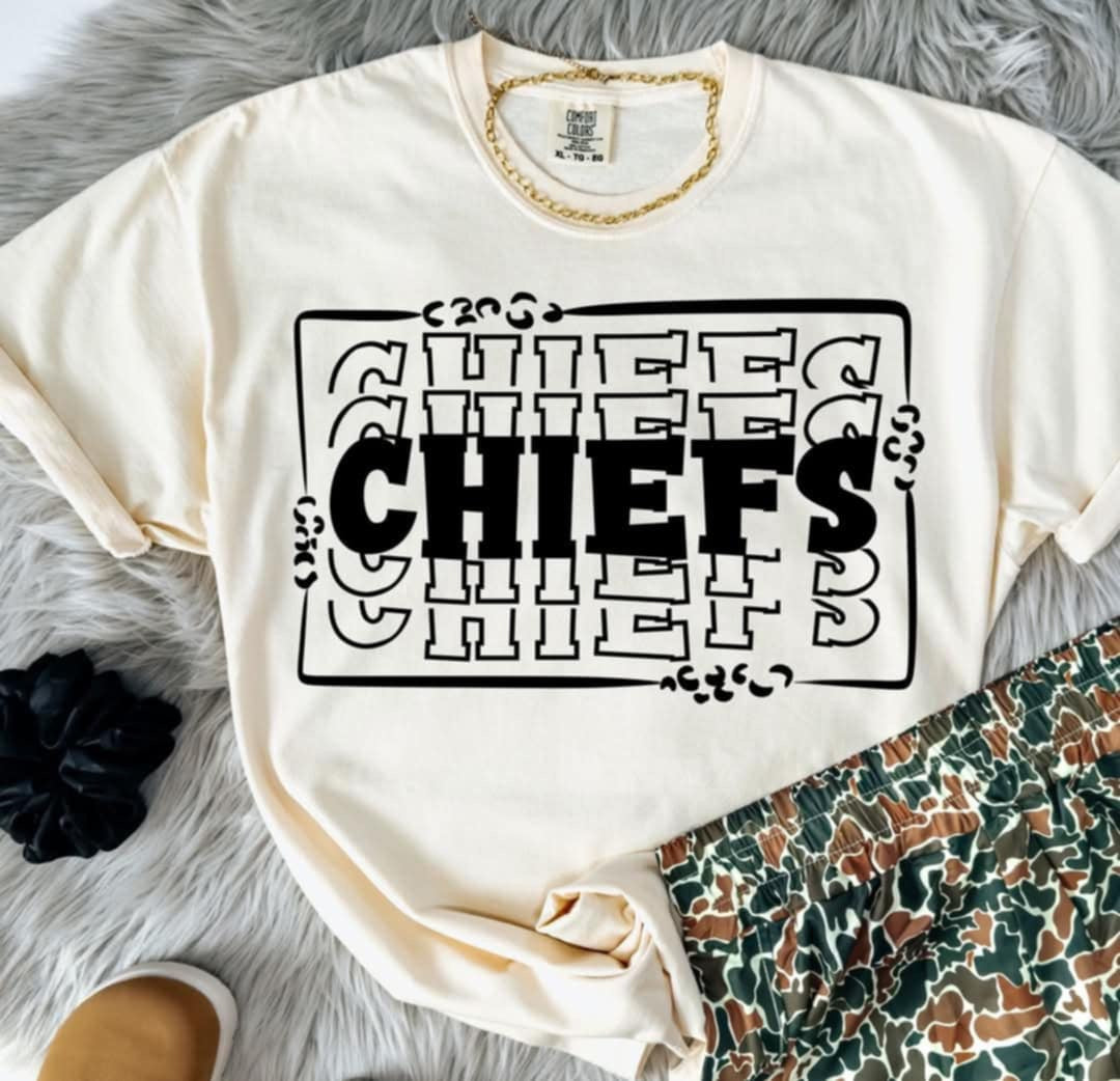 Chiefs stacked with frame (S&G) 98054 DTF transfer