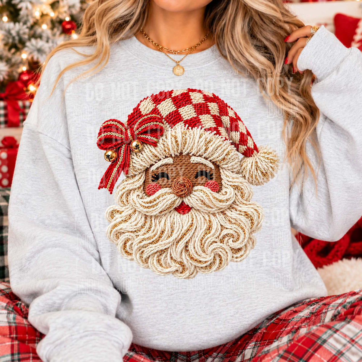 Dark Santa red checker hat (SBB) Sunday Special DTF transfer