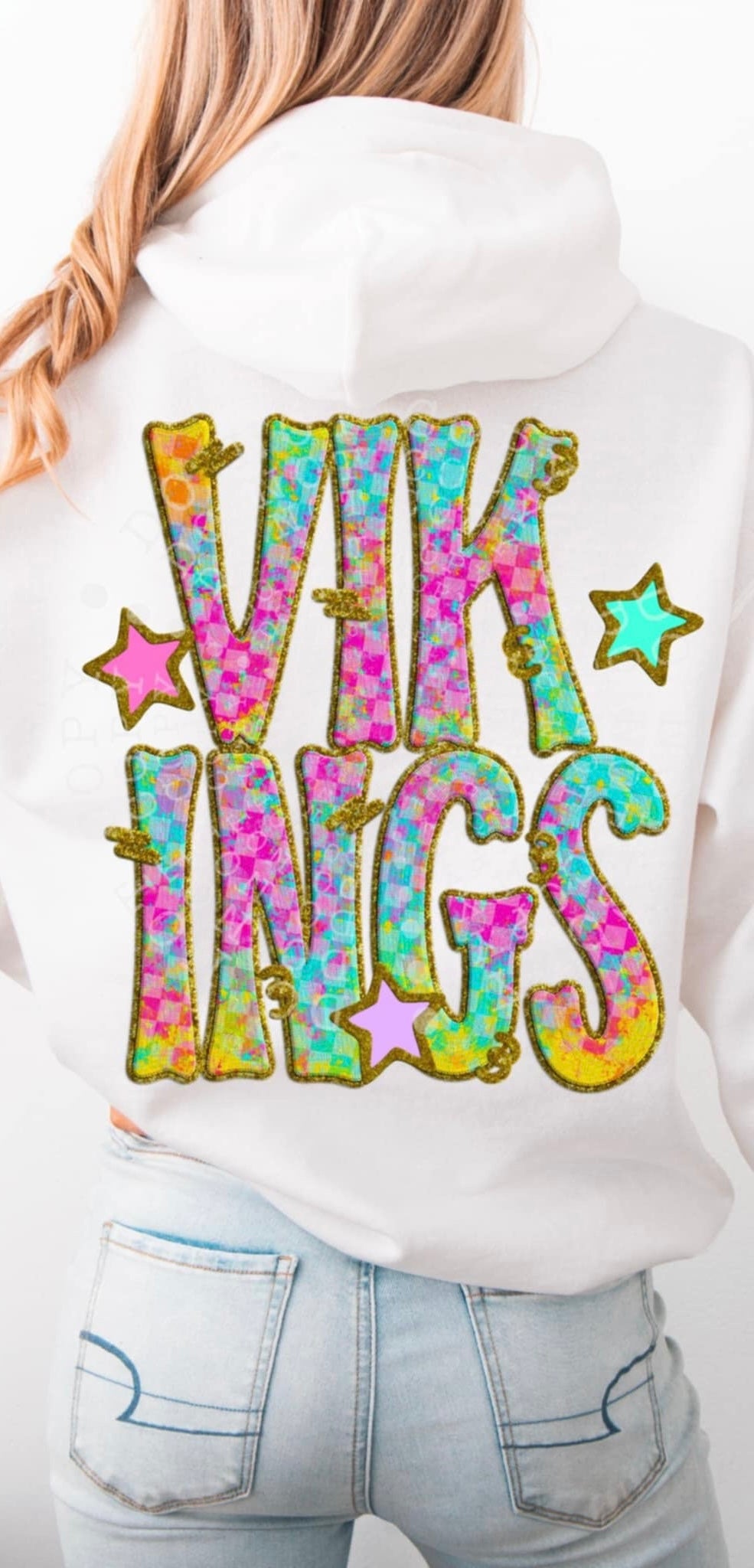 Vikings colorful checkered (C’s) 91483 DTF transfer