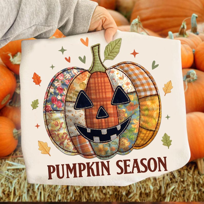 Pumpkin season patchwork pumpkin 109822 DTF transfers