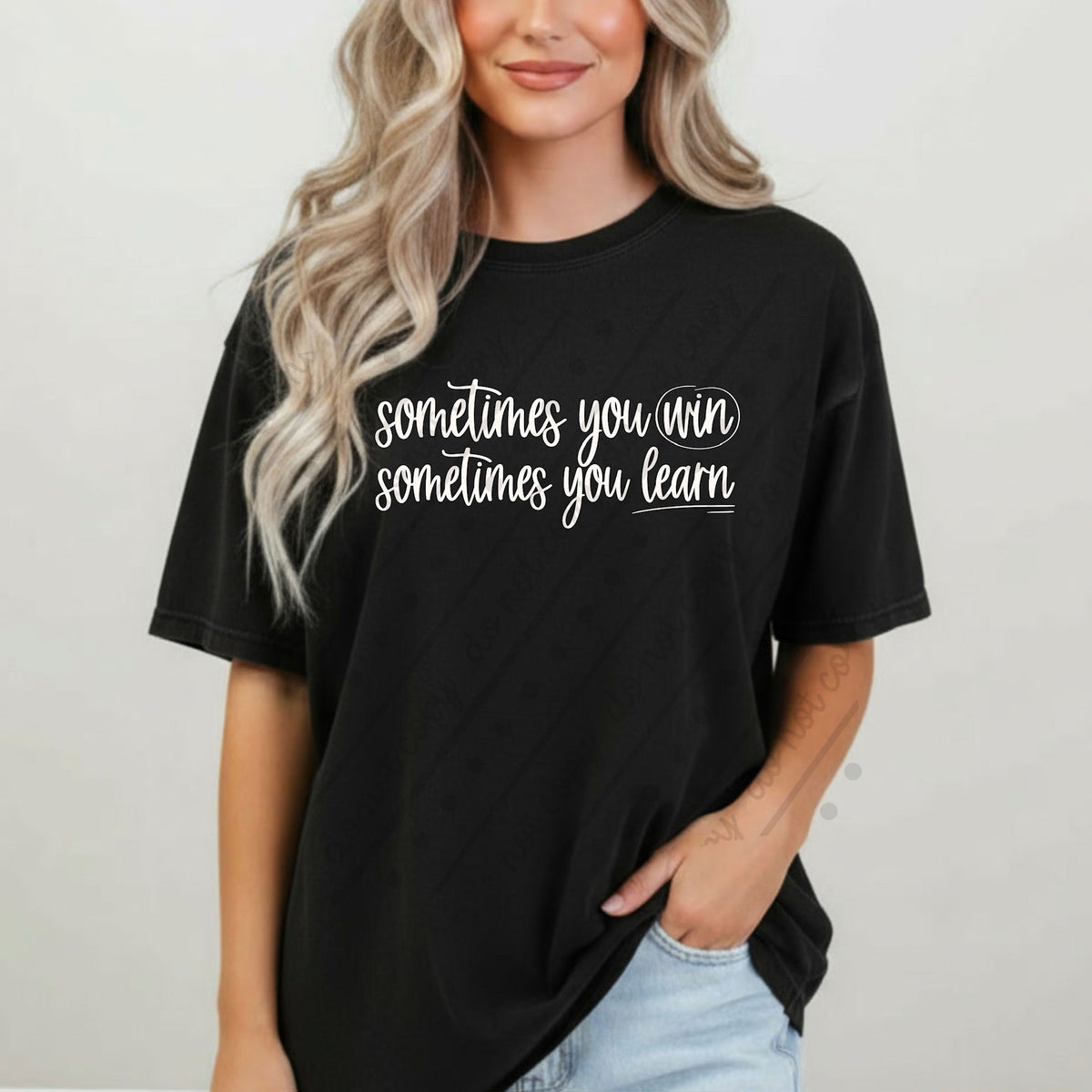 Sometimes you win sometimes you learn WHITE (scarlow) DTF transfer