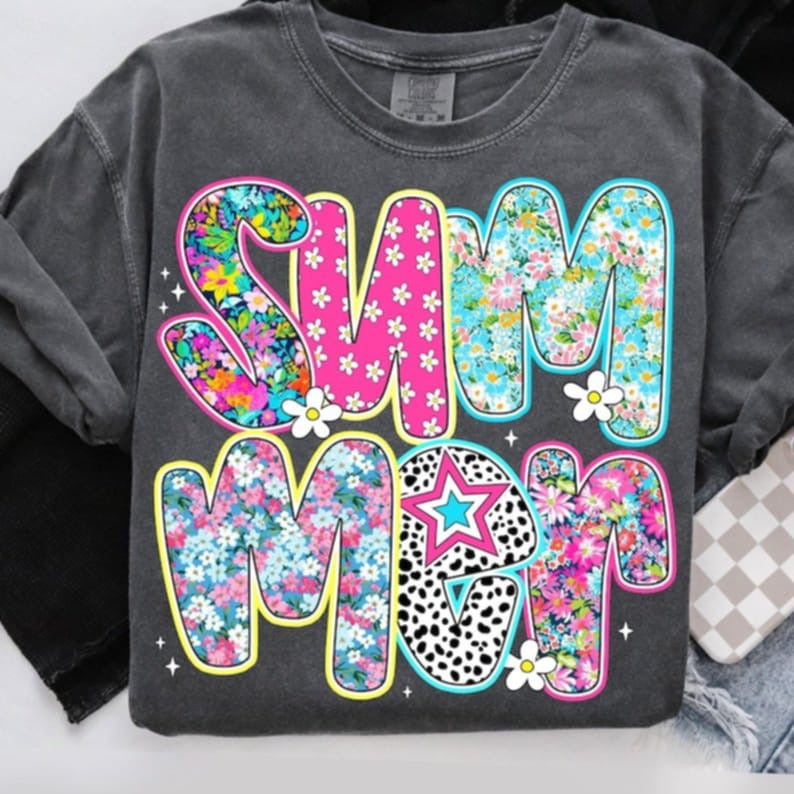 Summer floral filled 99026 DTF transfer