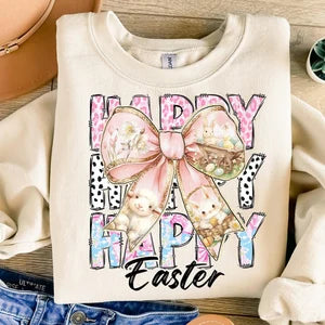 Happy Easter stacked with bow 85727 DTF transfer