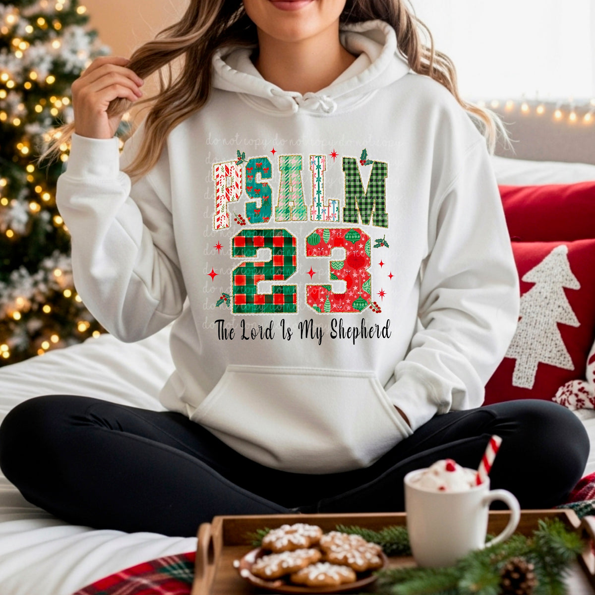 Psalm 23 black cursive DTF transfer