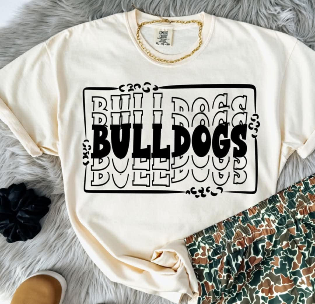 Bulldogs stacked with frame (S&G) 98051 DTF transfer