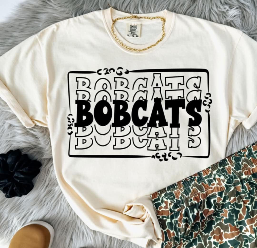 Bobcats stacked with frame (S&G) 98049 DTF transfer