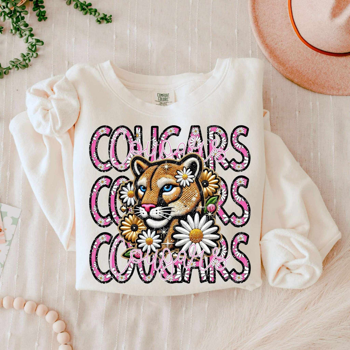 Cougars floral stacked 80674 DTF transfer